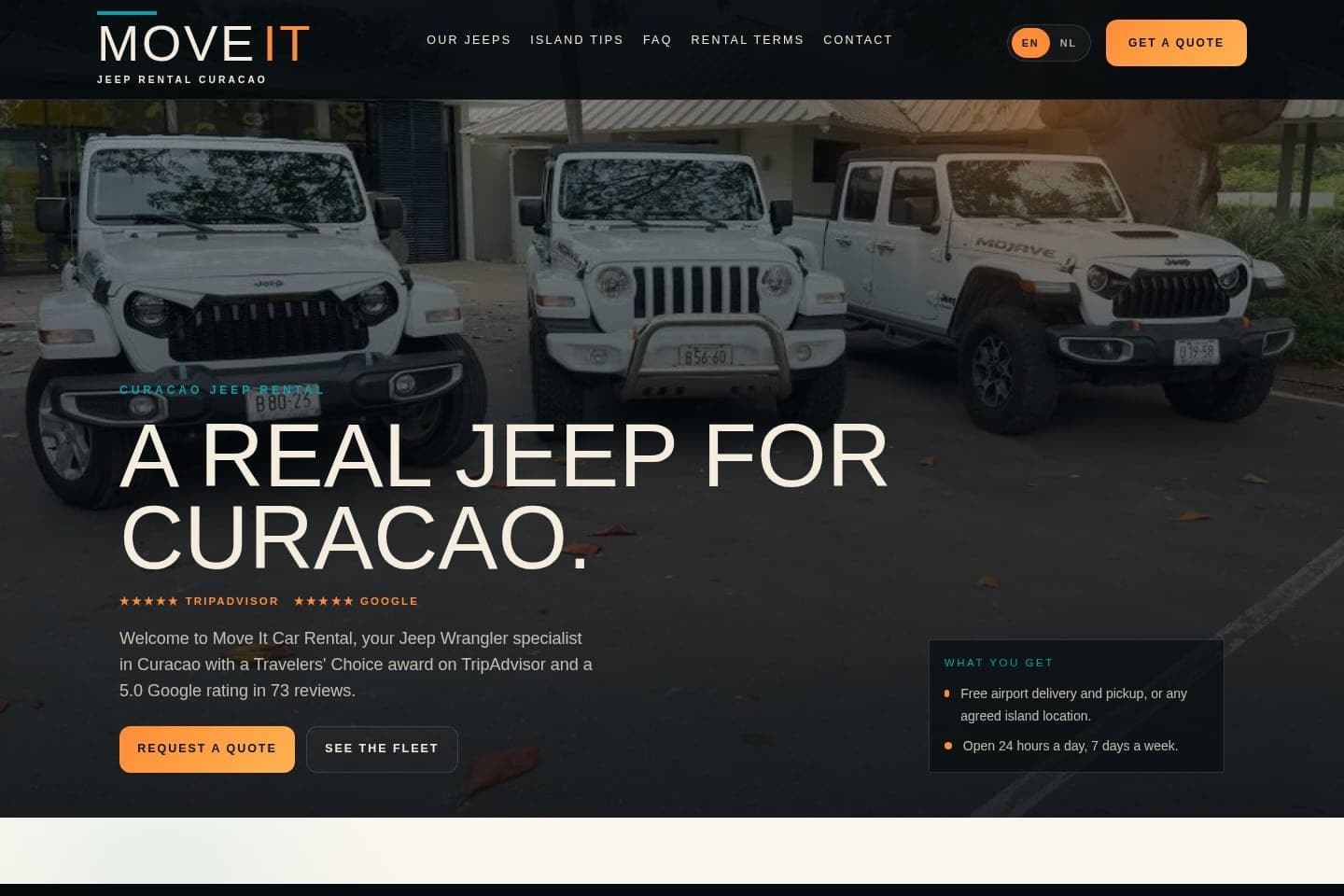 Screenshot van MoveIt — website door Invoker
