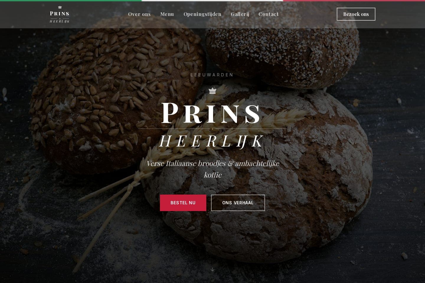 Screenshot van Prins Heerlijk — website door Invoker